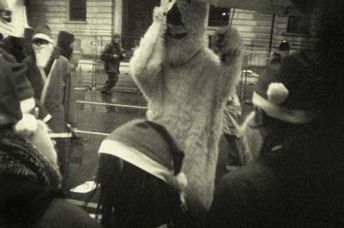 Dancing polar bear - London Climate Change march, December 2007